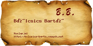 Bölcsics Bartó névjegykártya